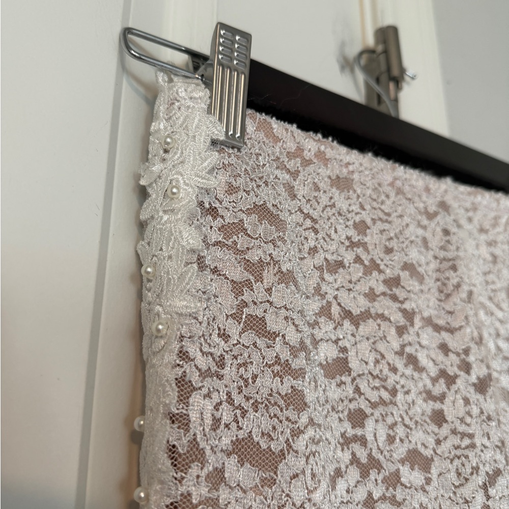 Boys Lie Rose Reverie x Yung Reaper Bottom White Lace Pearl Flare Pant - Picture 7 of 8